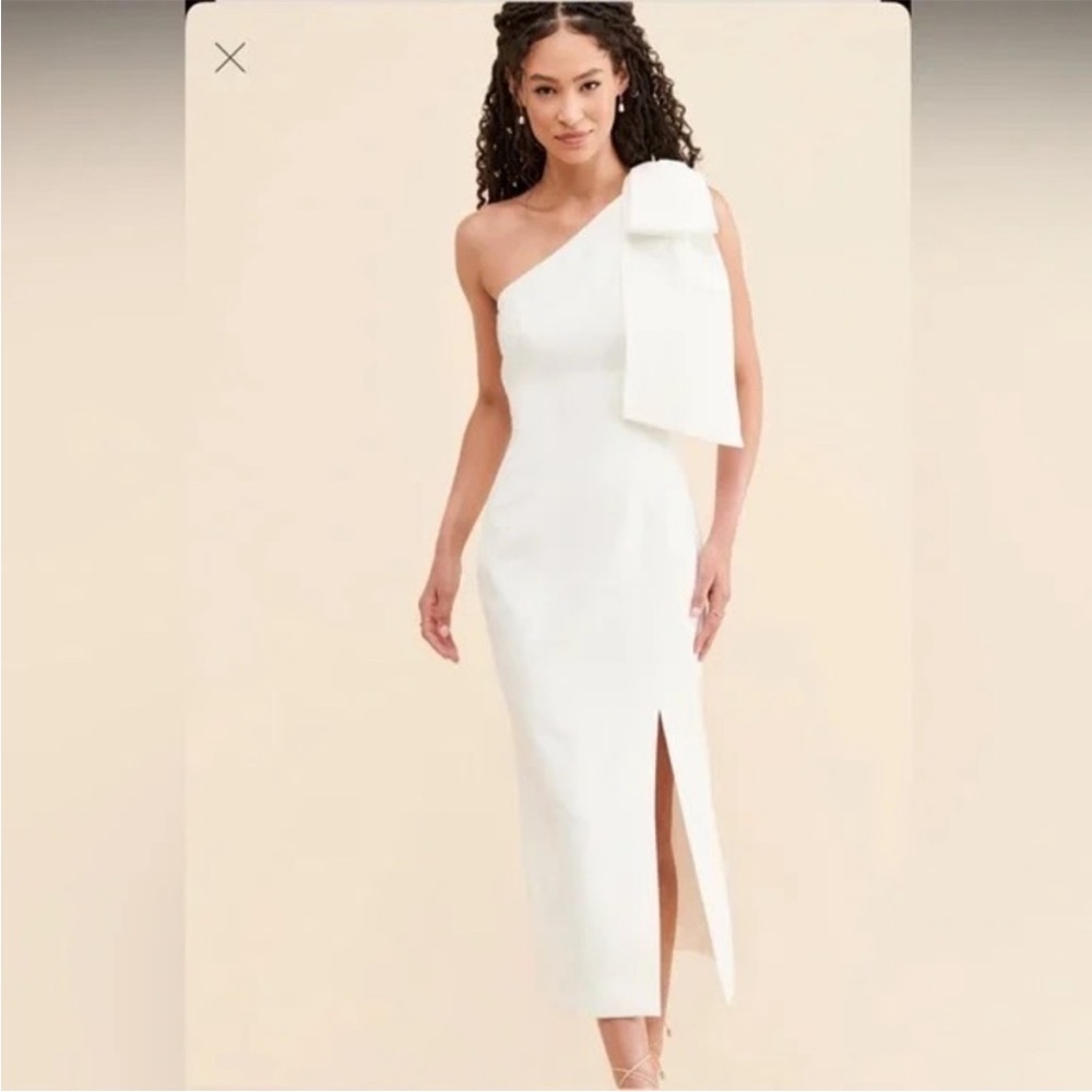 White bow midi bride dress size small